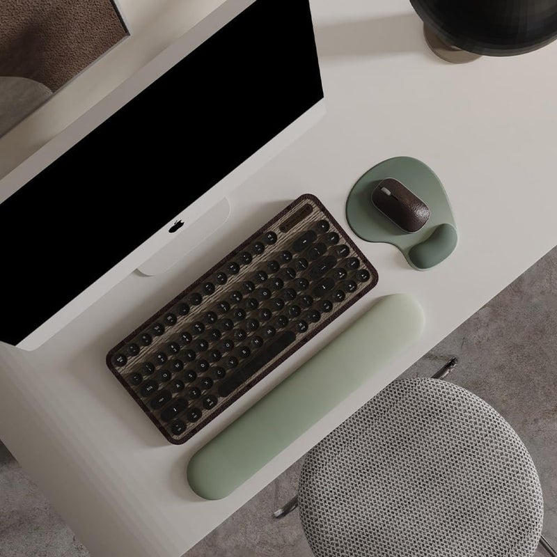 DemonChest Office Mousepad with Gel Wrist Support - Ergonomic Gaming Desktop Mouse Pad Wrist Rest - Design Gamepad Mat Rubber Base for Laptop Computer -Silicone Non-Slip Special-Textured Surface (04SageGreen) - Image 2